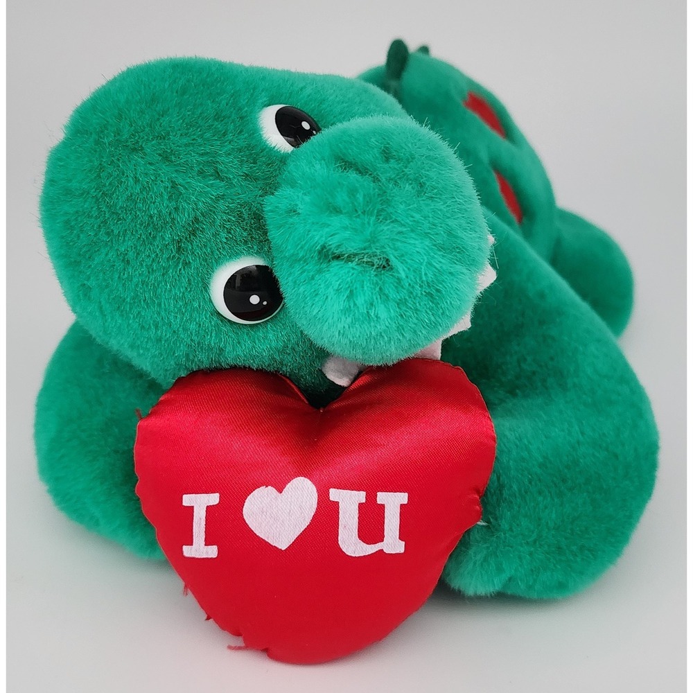 Applause Love Ness Monster Plush Toy Green I Love You Heart Vtg 1971 EXC